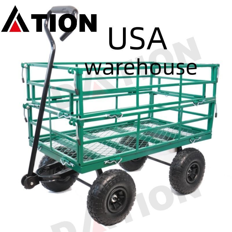 Household Garden Carts Courtyard Folding Camping Wagon Cart Lawn Outdoor Aluminum Heavy Duty Beach Wagon