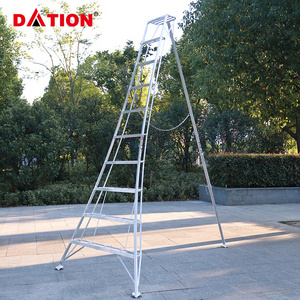 Hot Sales Aluminum tripod Ladder For Gardening Task 5 Steps Sliver Color Light Weight Easy To Carry With Platform