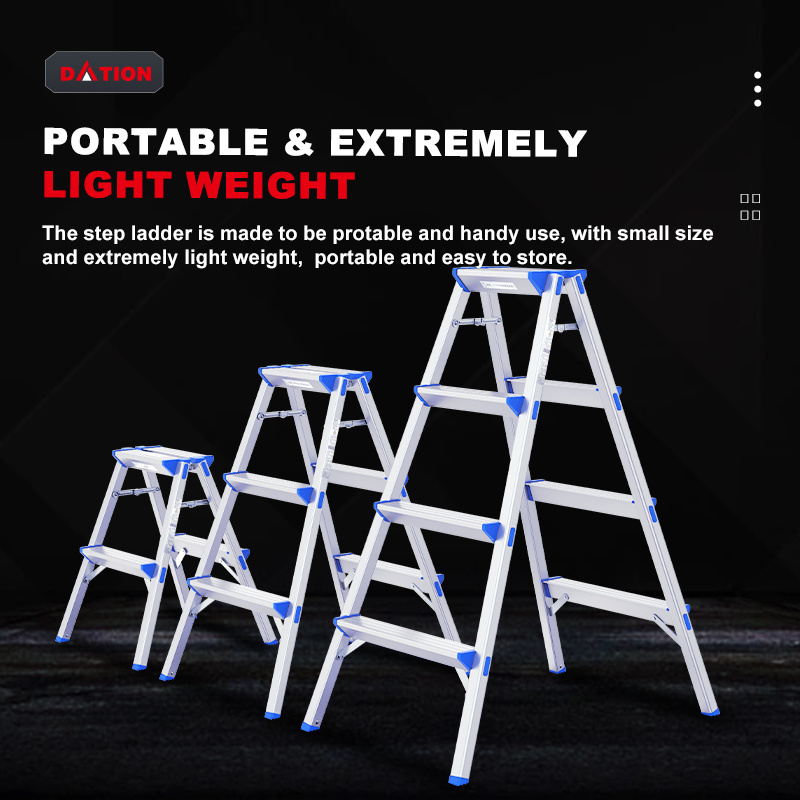 High Quality Aluminium Ladder Step Ladder Silver Color Foldable Lightweight Step Stool Ladder 2 Steps