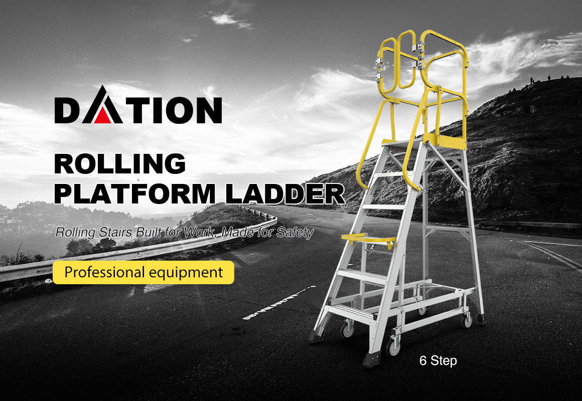 Heavy Duty Industrial Ladder Aluminum Alloy Step Production Line Equipment Warehouse Platform Working Ladder