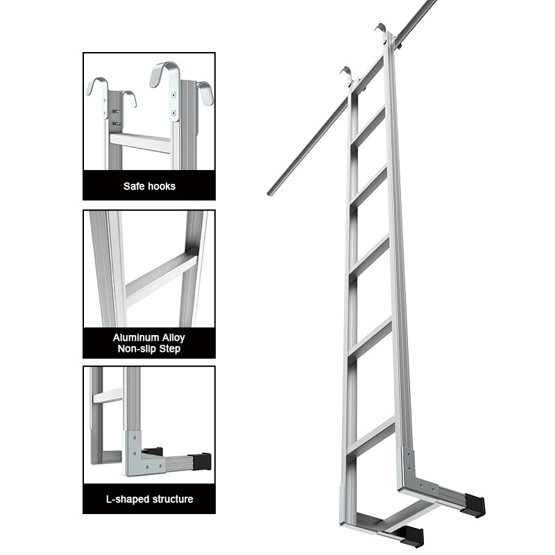 Factory Customization Aluminum Ladder & Scaffolding Parts Metal Scaffolding Climb Stair Case Monkey Access Ladder With Hook