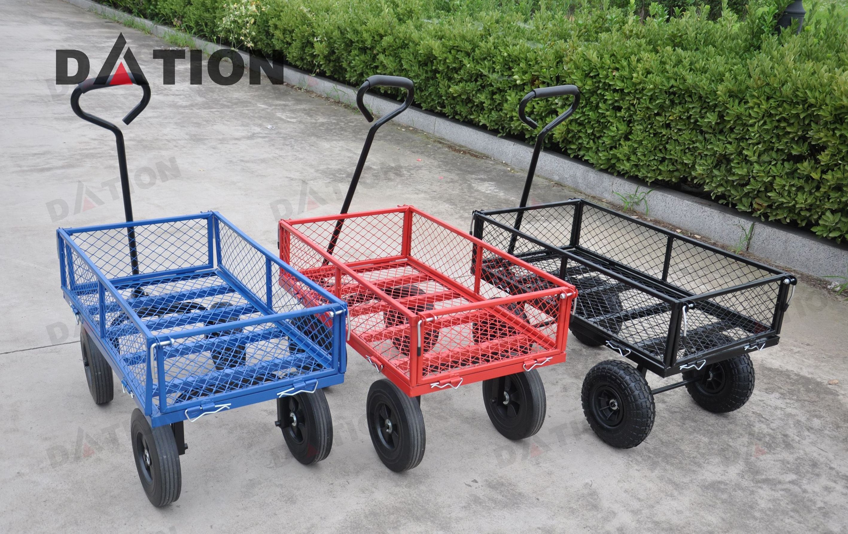 Home Garden Hand Trolley 4 Wheel Platform Tool Cart Heavy Duty Utility Yard  Garden Camping Wagon Cart