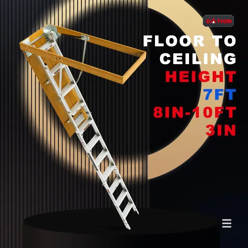 Attic Ladder Telescopic Retractable Aluminium Household Staircase Attic Stairs Loft Ladder Attic Stairs Aluminum Folding Stairs