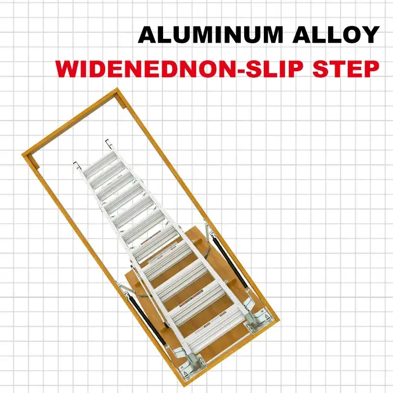 Attic Ladder Telescopic Retractable Aluminium Household Staircase Attic Stairs Loft Ladder Attic Stairs Aluminum Folding Stairs