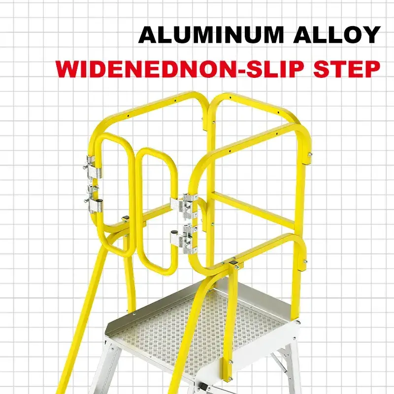 Heavy Duty Industrial Ladder Aluminum Alloy Step Production Line Equipment Warehouse Platform Working Ladder