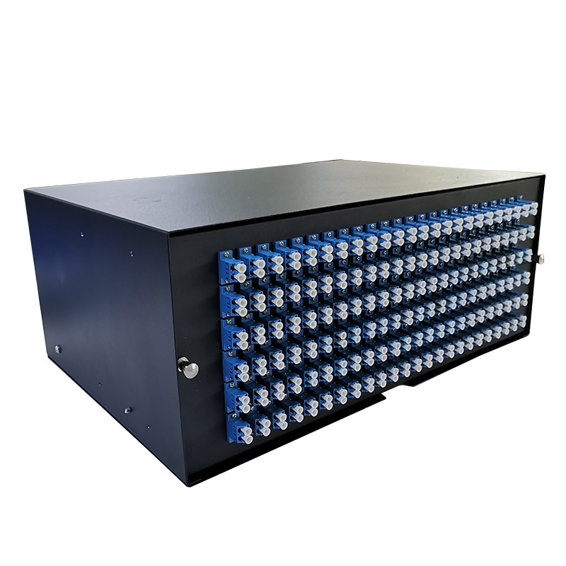 High Quality 6U ODF 96 144 288 Core Port Rack Mount ODF Splice Tray with LC SC, FC, ST Adapter and Fiber Pigtail