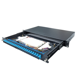 19-inch fiber terminal box fiber terminal b24 port pull-out wall/rack mounted fiber optic patch panel 1U SC/LC connector