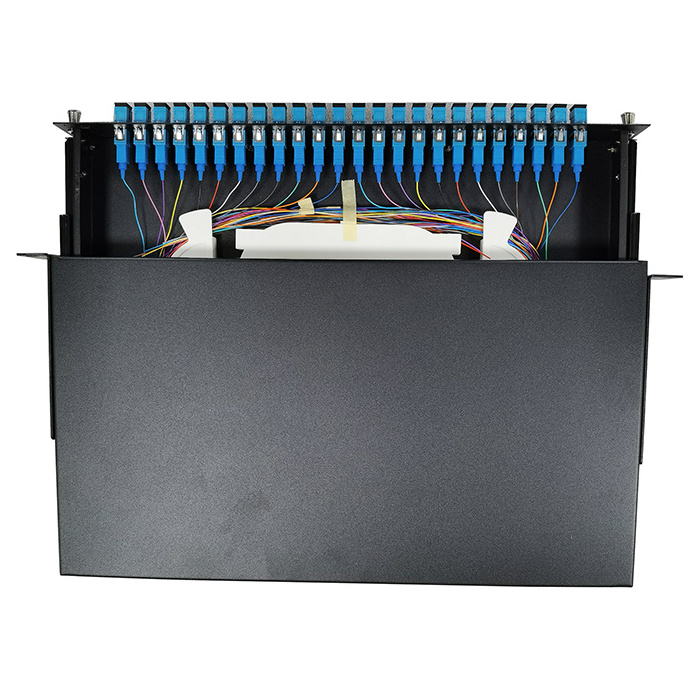 19-inch fiber terminal box fiber terminal b24 port pull-out wall/rack mounted fiber optic patch panel 1U SC/LC connector