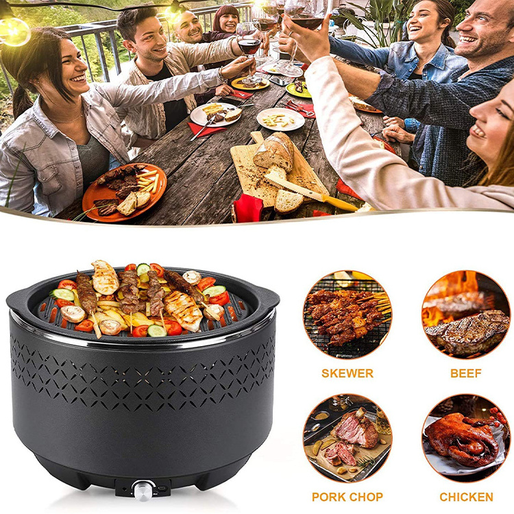 Aobosi BBQ Charcoal Table Grill Picnic Grills Stainless Steel Smoke-free Portable BBQ Tool