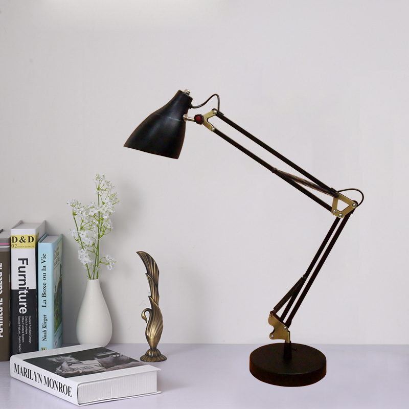 Reading led desk lamp adjustable swing arm with clip for home office bedroom den lighting