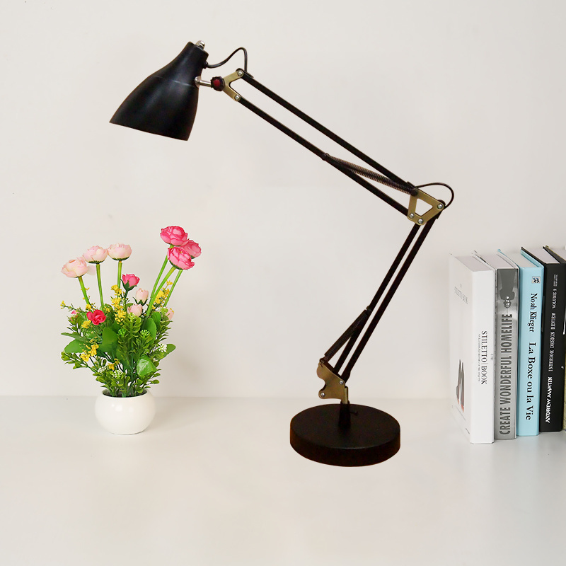 Reading led desk lamp adjustable swing arm with clip for home office bedroom den lighting