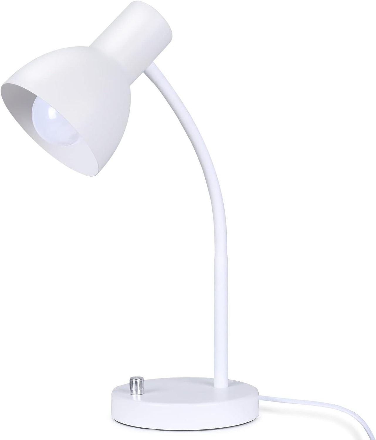 Desk Lamp Adjustable White Soft Gooseneck Study Suitable for Office Study Lighting Bulb Not Included