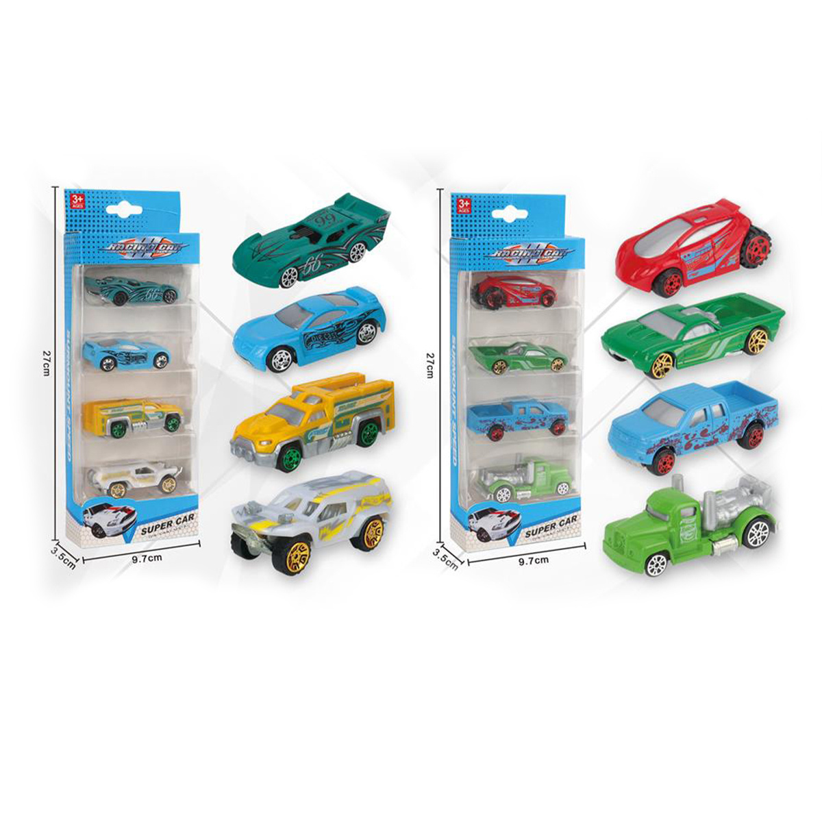 2023 New Arrival Diecast 1:64 Scale 4pcs Hot Free Wheel Car Toy Model for Kids Gifts