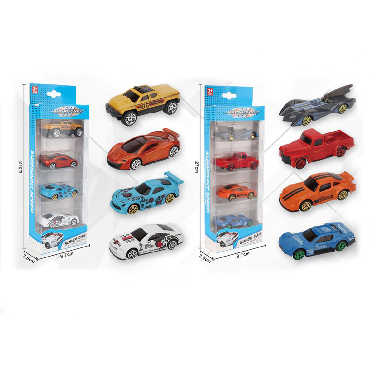 2023 New Arrival Diecast 1:64 Scale 4pcs Hot Free Wheel Car Toy Model for Kids Gifts