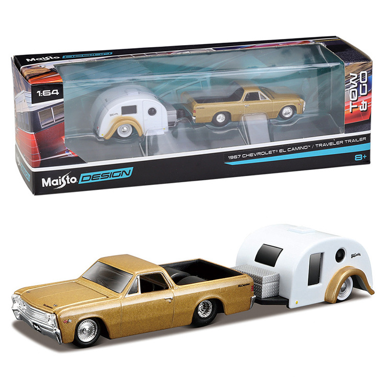 Hot Selling Maisto 1/64 Model Car 1967 El Camino Travel Trailer Car Model Construction Alloy Car Model Boys