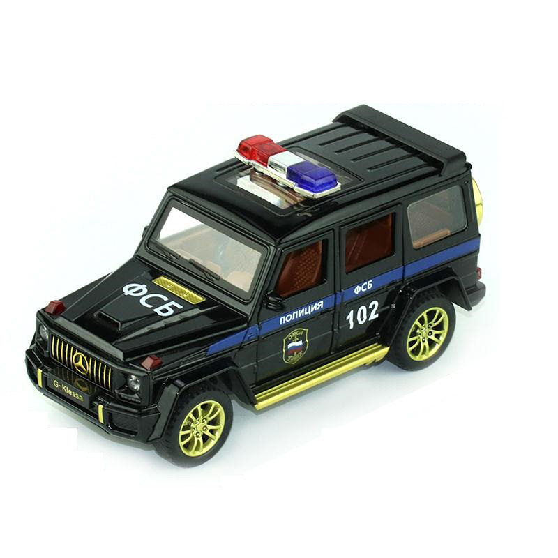 High Quality 1:32 Scale Model Cars G63 Police Car Toy Model Pull Back Diecast Toys for Baby Boys