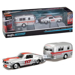 Maisto licensed 1/43 car model 1967 Mustang Gt Camping Trailer Vehicle the bestmetalcar models classics kit set model cars