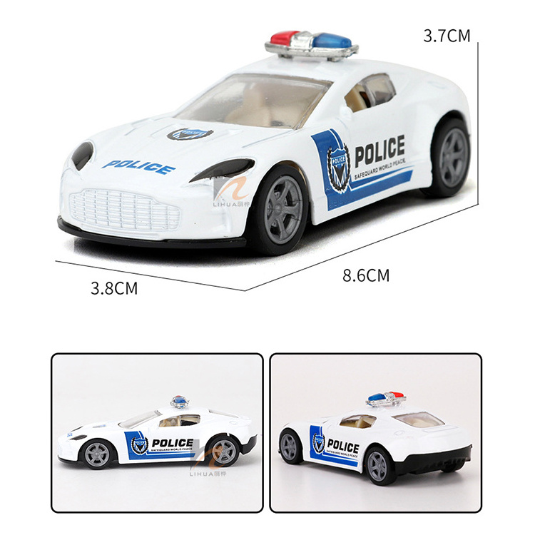 Hot Selling Diecast Car 1/64 Palm Treasure Police Car Alloy Car Model Pull Back Wholesale Model