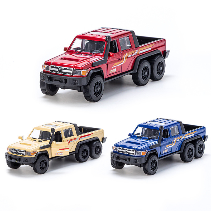 Hot-saling Diecast Cars Model Alloy Pickup Truck Series 1:32 Model Car 2 Opening Doors Pull Back Diecast off Road Car