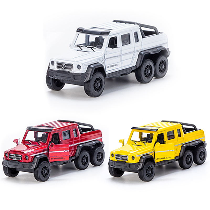 Hot-saling Diecast Cars Model Alloy Pickup Truck Series 1:32 Model Car 2 Opening Doors Pull Back Diecast off Road Car