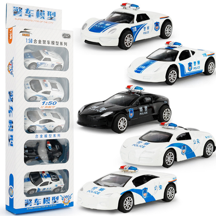 Hot Selling Diecast Car 1/64 Palm Treasure Police Car Alloy Car Model Pull Back Wholesale Model