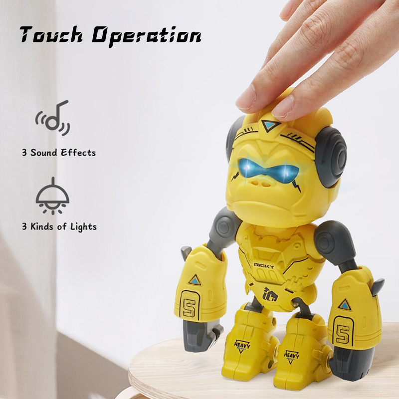 2022 Newest Style Mini Robot Gorilla Toy Robots Alloy Metal Smart Robot Toy with Sound and Lights