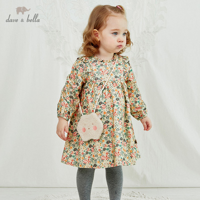 DBM14557 dave bella  autumn fashion print princess toddler dress baby clothes infant dress baby girl star baby fairy dress