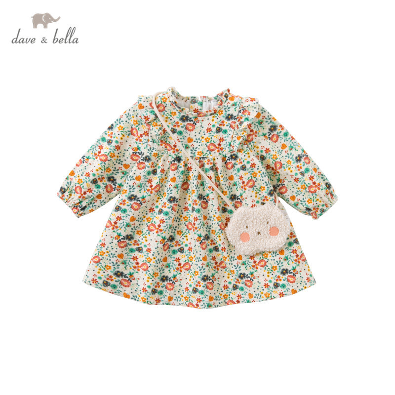 DBM14557 dave bella  autumn fashion print princess toddler dress baby clothes infant dress baby girl star baby fairy dress