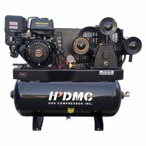 USA Single-Stage Gas-Powered Piston Air Compressor 30-Gallon Horizontal Tank 43.5 CFM at 125 PSI