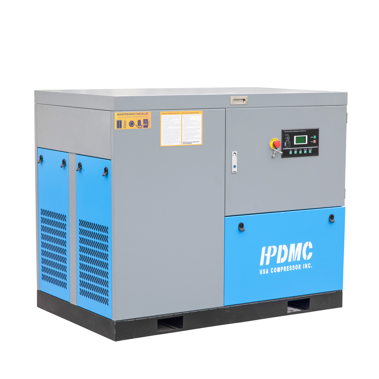 HPDMC 30 HP Rotary Screw Air Compressor 125 CFM 125 PSI / 208-230V/ 60HZ /3 Phase Built-in Oil Separator Skid