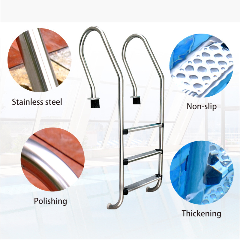 Factory suppliers 304 316 Stainless steel Swimming Pool Ladder With Handrail