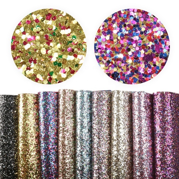 Wholesale Chunky Glitter Shimmer Canvas Sheets Fabric For Crafting 54508