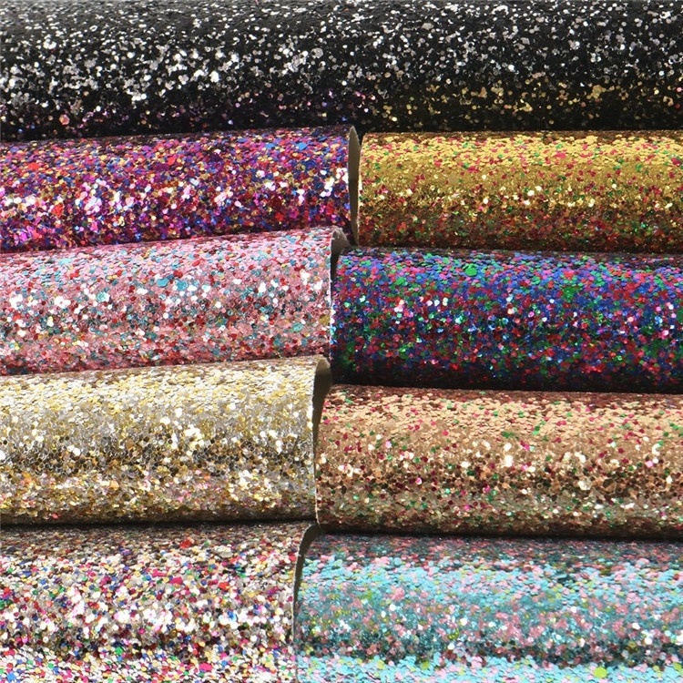 Wholesale Chunky Glitter Shimmer Canvas Sheets Fabric For Crafting 54508