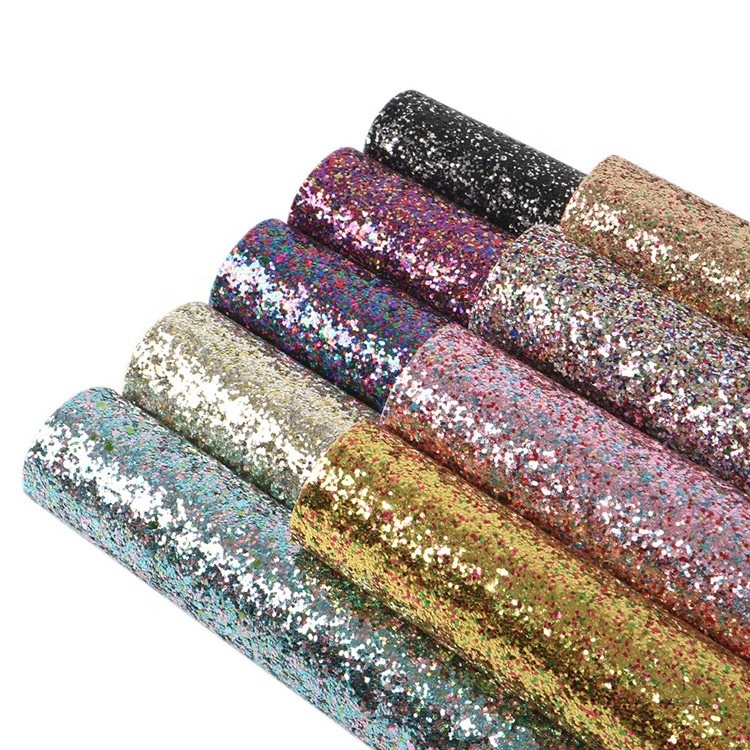 Wholesale Chunky Glitter Shimmer Canvas Sheets Fabric For Crafting 54508