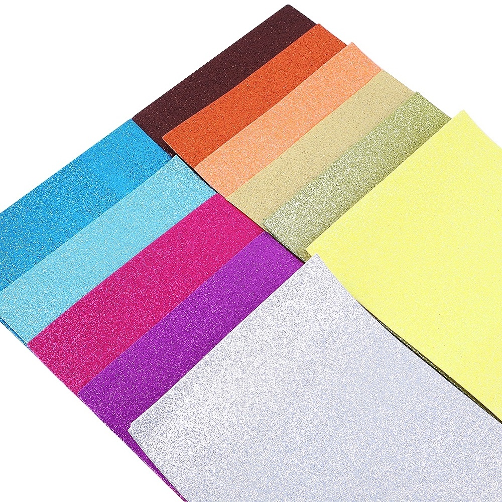 Shiny Glitter Eva Foam Backing Soft Fabric Sheet For Craft 74037