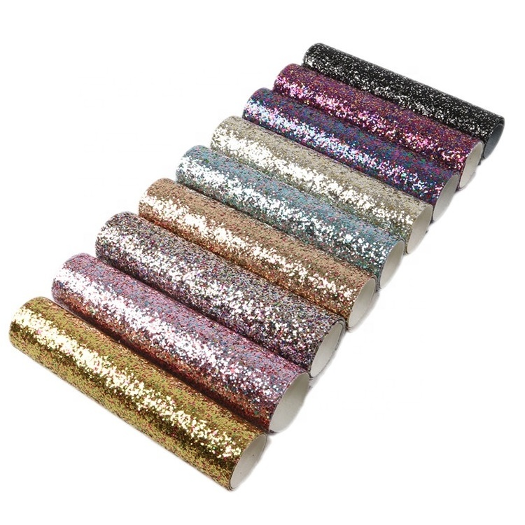 Wholesale Chunky Glitter Shimmer Canvas Sheets Fabric For Crafting 54508