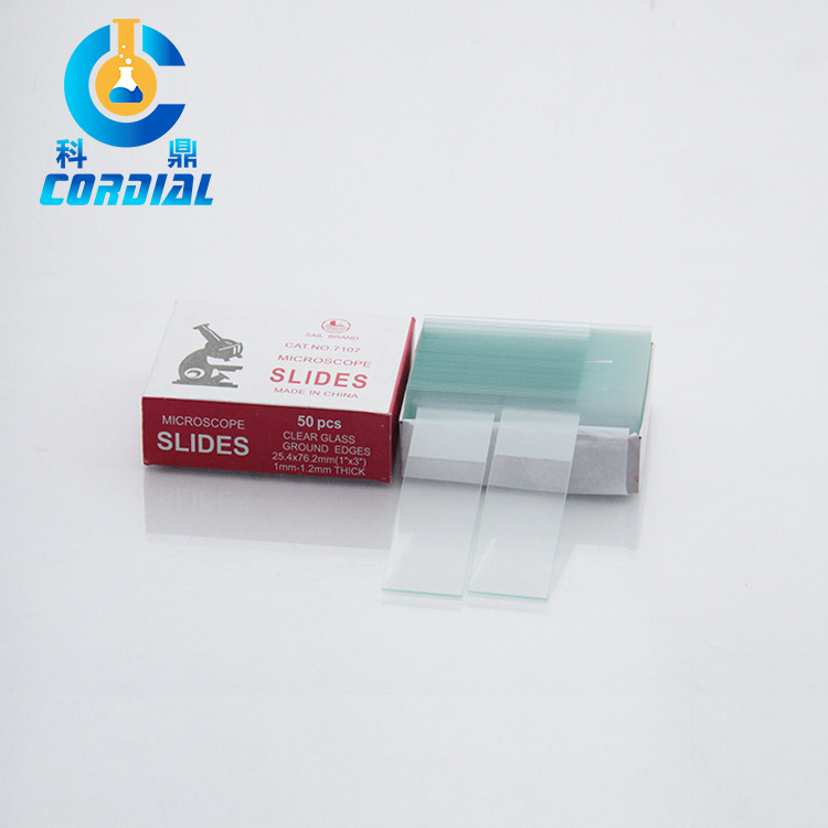 7101 7102 7105 7107 CORDIAL microscope slides with cut or ground edge lab frosted prepared microscope slides