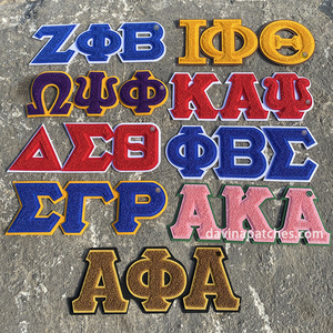 All Groups Sorority Chenille Patches Embroidery Custom Chenille College Greek Letter Patches Custom Chenille Greek Letters