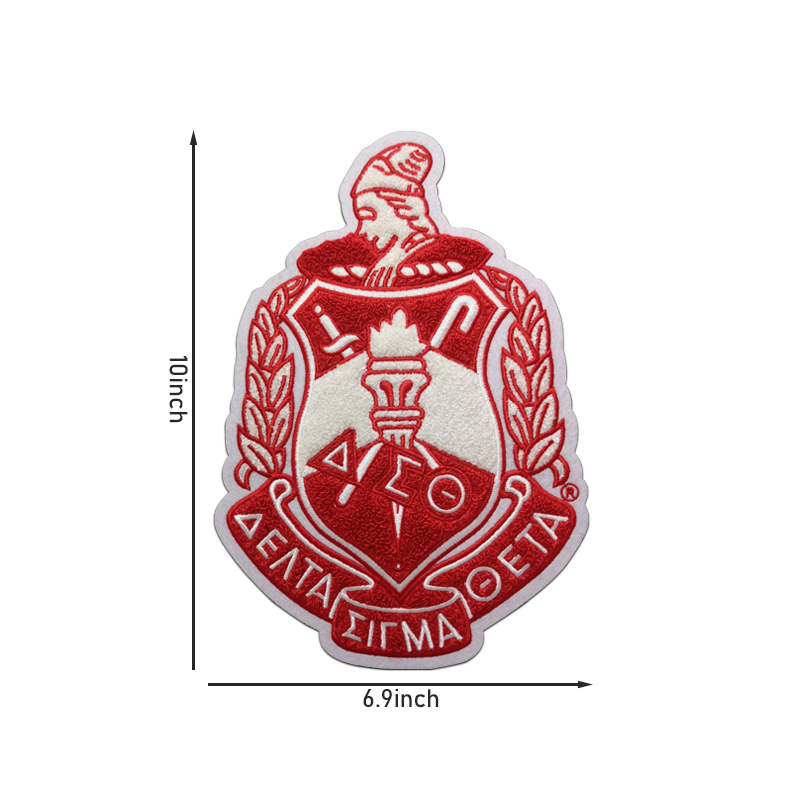 Stock Delta Sigma Theta shield Sorority Chenille Embroidery iron on Patches