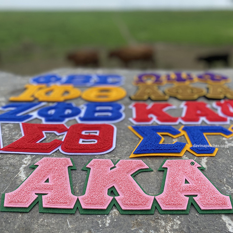 All Groups Sorority Chenille Patches Embroidery Custom Chenille College Greek Letter Patches Custom Chenille Greek Letters