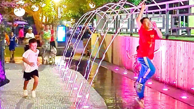 Outdoor Garden Decorative Public Place Children Playing Dryland Floor Stainless Steel Music Dancing Water Fountain