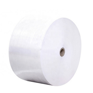 Jumbo rolls 80gsm semi gloss self adhesive paper  with hotmelt adhesive and 60g white glassine