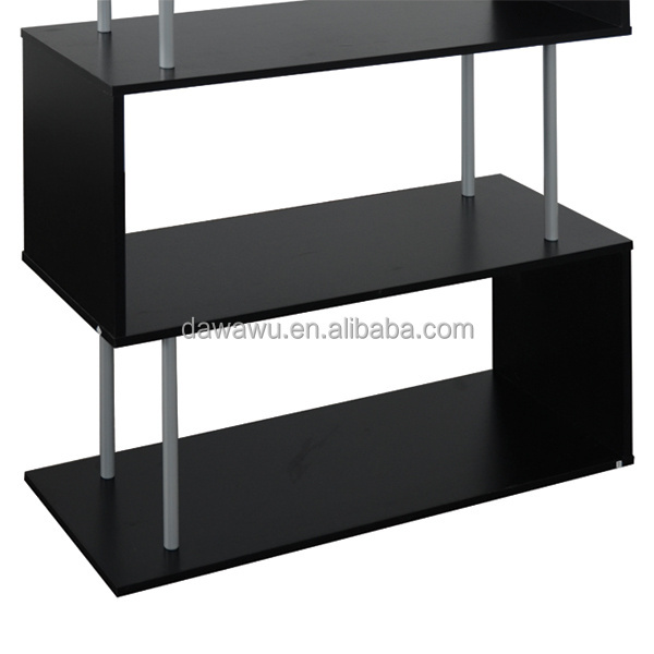 metal support decoration bookshelf Black-brown Modern Bookcase for Living Room Office or Bedroom