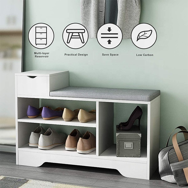 entryway furniture white wooden modern shoe rack organizer shoe cabinet for home small shoe storage bench