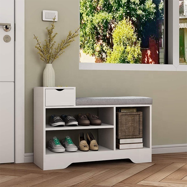 entryway furniture white wooden modern shoe rack organizer shoe cabinet for home small shoe storage bench