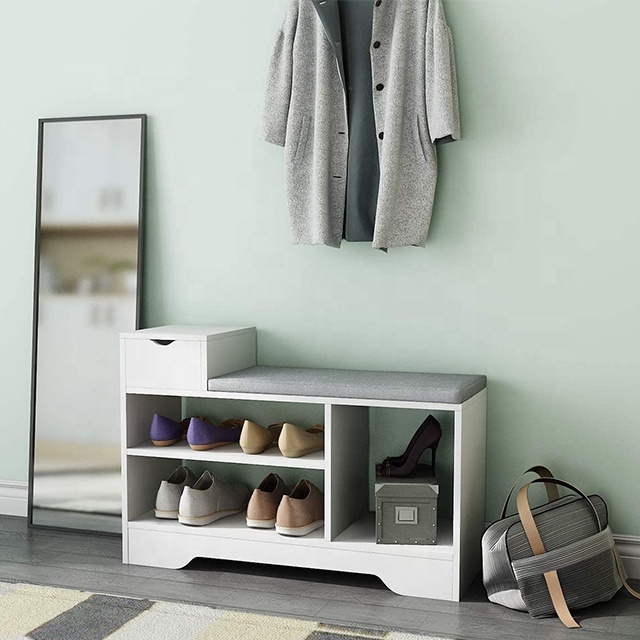 entryway furniture white wooden modern shoe rack organizer shoe cabinet for home small shoe storage bench