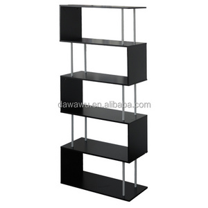 metal support decoration bookshelf Black-brown Modern Bookcase for Living Room Office or Bedroom