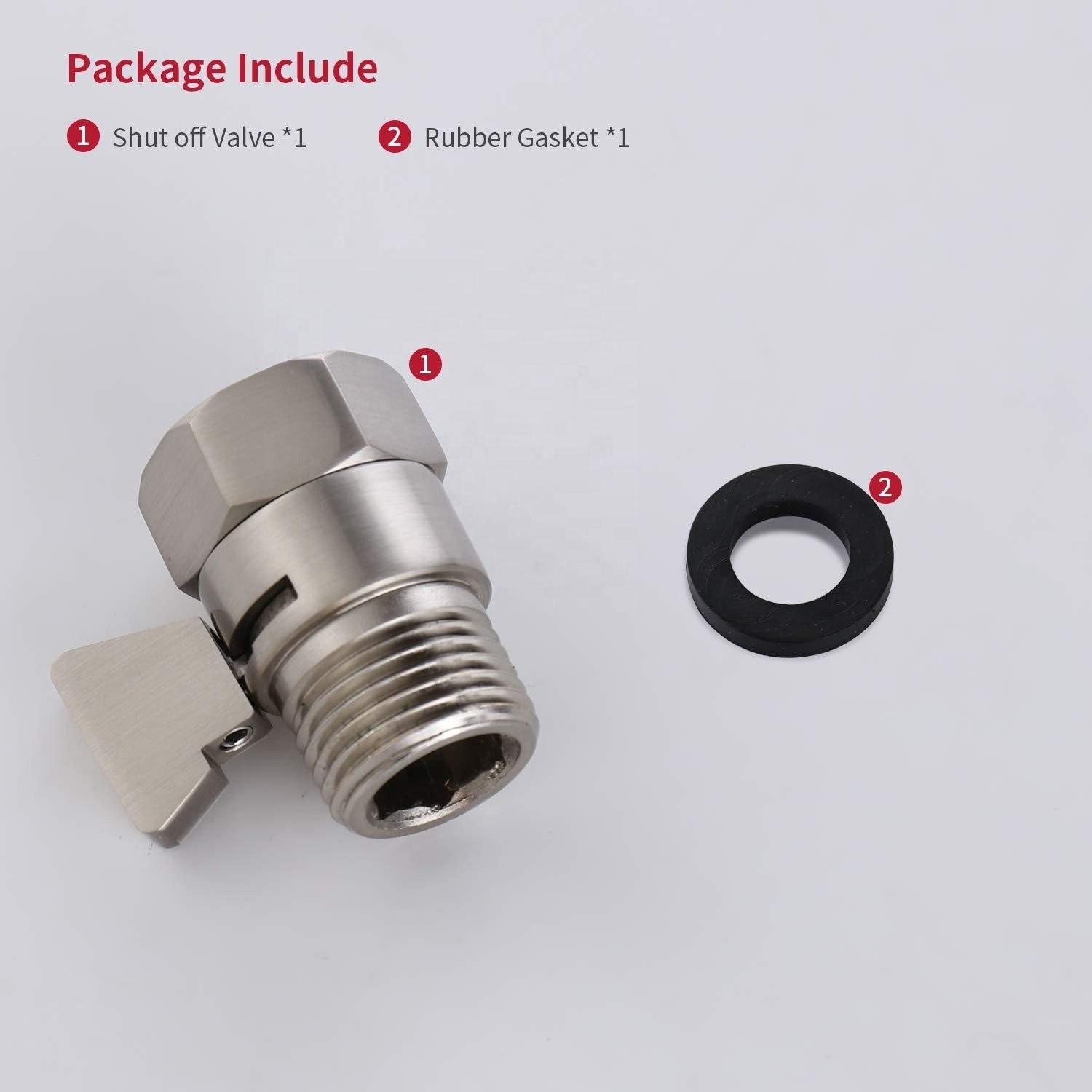 Water Flow Control Valve Brass G1/2 shower Flow Restrictor Adjustable Water Volume for HandHeld Shower Head Shut Off Valve