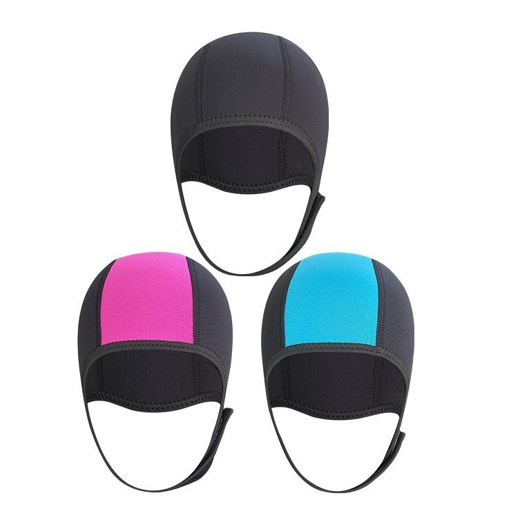 High Quality 2MM Neoprene Swimming Diving Hood Custom Logo Unisex Wetsuit Diving Hat Helmet with Adjustable Chin Strap