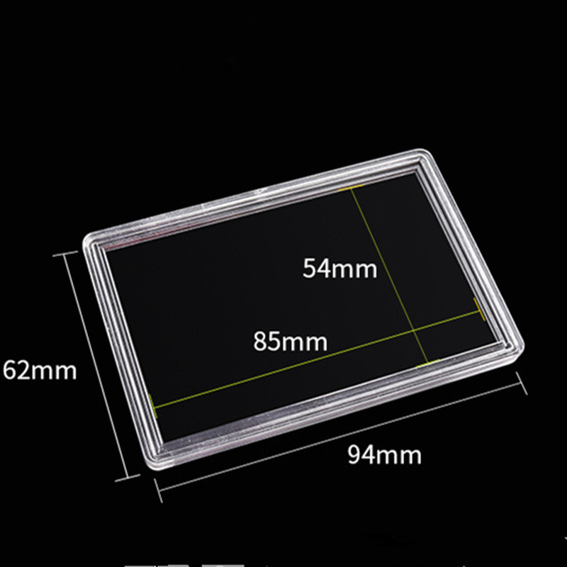 54*85mm Rectangular Acrylic Display Slab  Stamp Holder Gold plated Card Holder Silver Bullion Bar Case